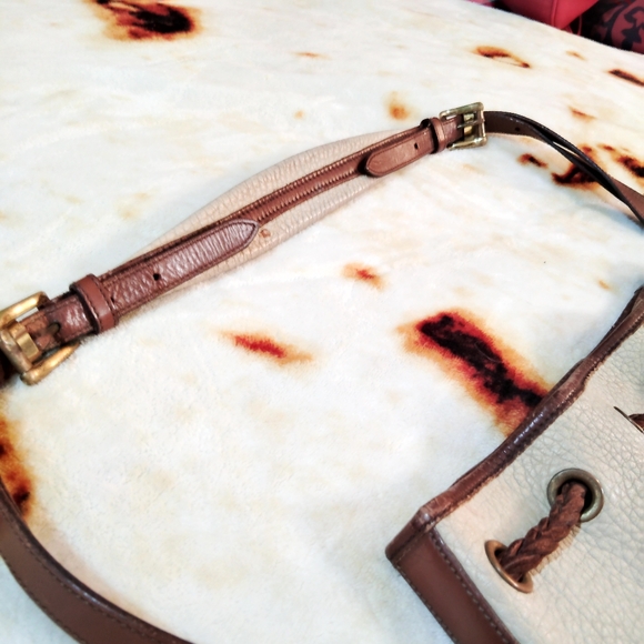 Vtg 70s/80s Genuine Leather Dooney&Burke Cottagecore Cinch Bucket Shoulder Bag - Picture 7 of 15